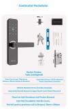 Yala/clanta inteligenta smart, compatibil usa metalica, aplicatie telefon, control de la distanta, citire ampreta, cod acces, card acces, cheie acces,, Oem