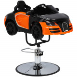 Scaun De Frizerie Pentru Copii Mașinuță Car-5211-C Rotativ Hidraulic Portocaliu