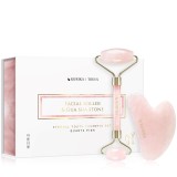 KORIKA Tools Face Roller &amp; Gua Sha rulou de masaj facial și accesoriu de masaj Quartz Pink