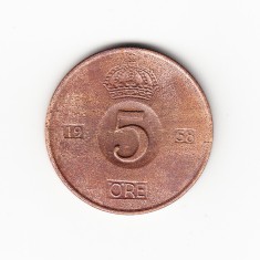 Moneda Danemarca 5 ore 1958, stare relativ buna