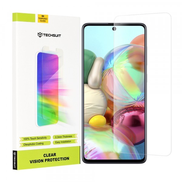 Folie de protectie Ecran Techsuit Clear Vision pentru Samsung Galaxy M51 M515 / A71 5G A716 / Note10 Lite N770, Sticla Securizata, Full Glue