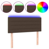 Cumpara ieftin Tablie de pat cu LED, maro inchis, 80x5x78/88 cm, textil