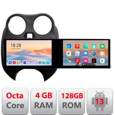 Navigatie Nissan Micra 2010-2014 Edotec 2 ecrane 8 core 4+128 21.6 inch Incell android Wifi 5Ghz gps internet KIT-micra2010 CarStore Technology foto