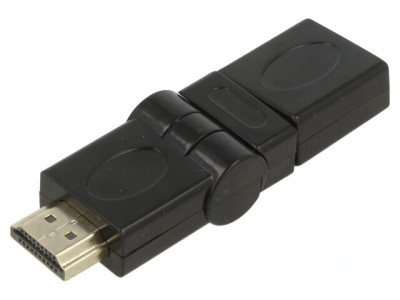 Adaptor HDMI Unghiular &amp;plusmn;90&amp;deg; Negru foto