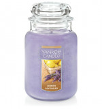 Lumanare parfumata cu lamaie si lavanda Yankee Candle, la borcan, 623 grame, 110 ore de ardere - RESIGILAT