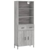 Dulap inalt, gri sonoma, 69,5x34x180 cm, lemn compozit