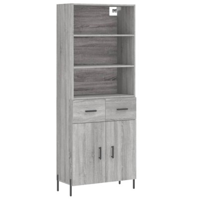 Dulap inalt, gri sonoma, 69,5x34x180 cm, lemn compozit foto