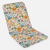Pernă pentru scaun cu spătar, reversibilă, 87x43 cm, ecru floral, CMCLASS