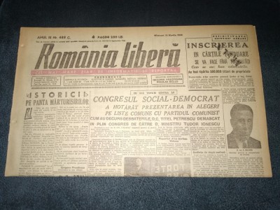 ZIAR ROMANIA LIBERA 13 MARTIE 1946 foto