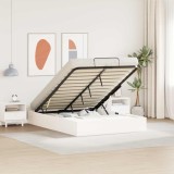 vidaXL Cadru de pat ottoman cu depozitare Alb 160 x 200 cm 3418793