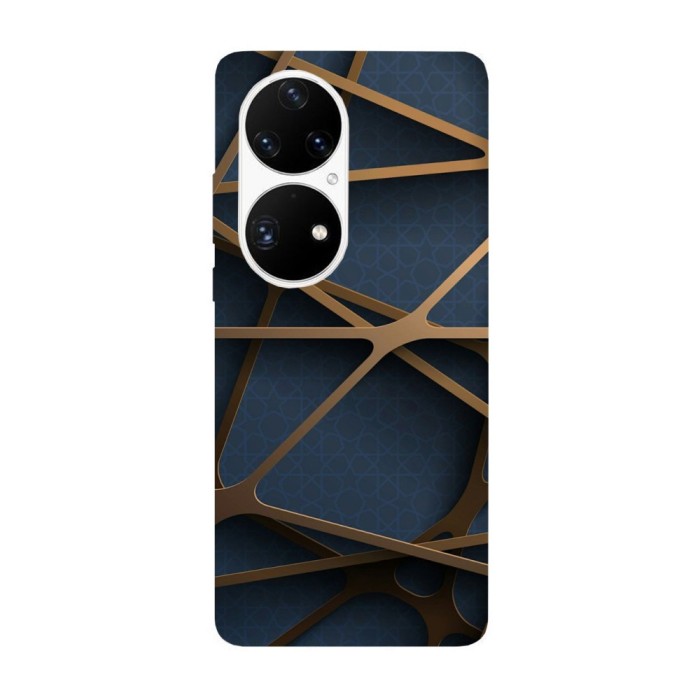 Husa compatibila cu Huawei Nova Y70 model abstract shapes on blue wall, Silicon, TPU, Viceversa