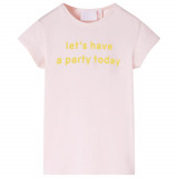 Tricou pentru copii, roz pal, 116 GartenMobel Dekor, vidaXL