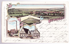 AMS - LITOGRAFIE GRUSS AUS BOPFINGEN 1899 foto