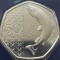 50 pence 2023 Marea Britanie, Salmon, Charles al-III-lea, Tudor crown privy mark, Brilliant uncirculated, Coincard, km#2440