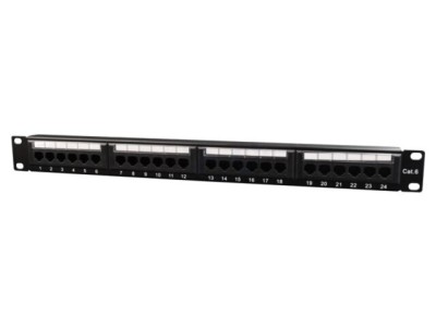 Patch Panel GEMBIRD 24 Porturi Cat 6 RJ45 Negru NPP-C624CM-001 foto