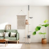 vidaXL Ansamblu pisici podea p&acirc;nă la tavan gri deschis 258,5-284,5 cm 171718