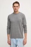 Gant pulover de bumbac culoarea gri, light