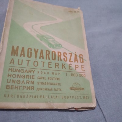 HARTA AUTO MAGYARORSZAG 1962 foto