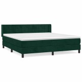 Cumpara ieftin Pat box spring cu saltea, verde inchis, 180x200 cm, catifea
