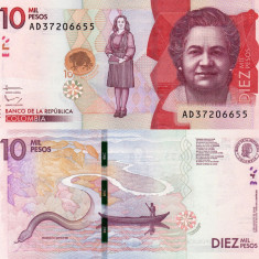 COLUMBIA 10.000 pesos 2016 UNC!!!