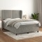 vidaXL Pat box spring cu saltea, gri deschis, 140x190 cm, catifea 3129147