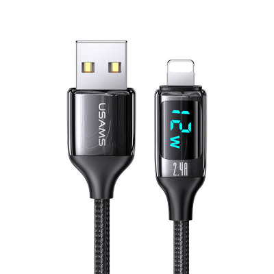 USAMS - U78 Cablu de date/incarcare (US-SJ543) - Lightning, PD, 12W, Digital , Fast Charge, 1.2m - Negru foto