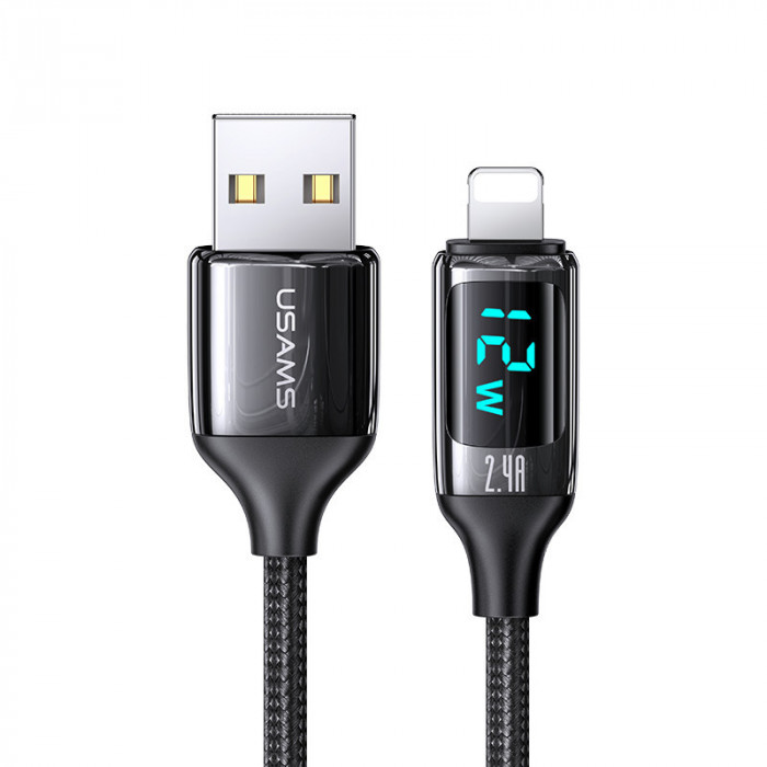 USAMS - U78 Cablu de date/incarcare (US-SJ543) - Lightning, PD, 12W, Digital , Fast Charge, 1.2m - Negru