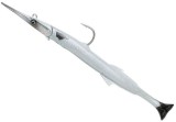 Swimbait SAVAGE GEAR 3D Soft Lures Kit Pre Riggeds Needlefish Pulse Tail, Pearl White Silver, 26g, 18g, 1bu