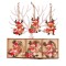 Set 9 decoratiuni de craciun din lemn, flippy, cu snur pentru agatare in brad, model reni, 3 modele, diferite dimensiuni, multicolor