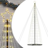 Brad Crăciun LED 503cm, 1534 LED-uri Alb Cald, 8 Moduri Iluminare, Interior/Exterior, Pliabil