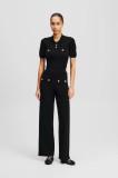 Karl Lagerfeld pantaloni femei, culoarea negru, drept, high waist, A2W10146