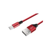 Cablu Incarcare Si Sincronizare Date Micro USB Textil Rosu, Universal