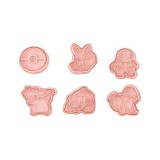 Set 6 forme pentru taiat prajituri 3D, forme animale, plastic, roz