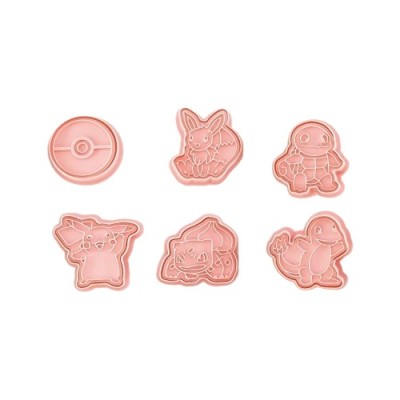 Set 6 forme pentru taiat prajituri 3D, forme animale, plastic, roz foto