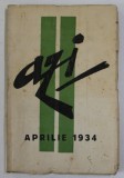 AZI , REVISTA LUNARA DE LITERATURA , CRITICA SI ARTA , ANUL III , NR. 2 , FEBRUARIE - APRILIE , 1934