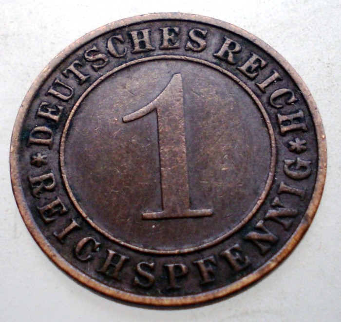 B.300 GERMANIA WEIMAR 1 REICHSPFENNIG 1936 D