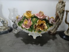 Centru de masa cos din portelan vintage Capodimonte foto