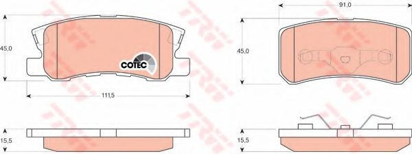 Set placute frana,frana disc MITSUBISHI PAJERO IV (V8_W, V9_W) (2006 - 2016) TRW GDB3247