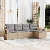 Gossi set canapele de gradina cu perne, 5 piese, bej, poliratan