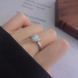 Cumpara ieftin Inel de Logodna din Argint 925 Rodiat cu Cristal Inima si Halo din Zirconiu
