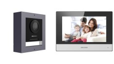Kit videointerfon IP Hikvision, camera 2MP IR, monitor 7 tactil, Wi-Fi, PoE, card 16GB, IP65, DS-KIS602(B) SafetyGuard Surveillance