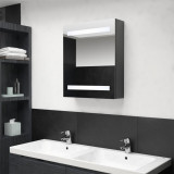 Dulap de baie cu oglinda si LED-uri, gri, 50x14x60 cm GartenMobel Dekor, vidaXL
