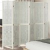 Paravan cameră 6 panouri vidaXL, alb, lemn paulownia, 215x180cm, separator decorativ interior