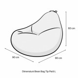 Fotoliu Puf Bean Bag tip Para L Blueberry And Kiwi, Updeco