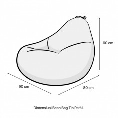 Fotoliu Puf Bean Bag tip Para L Marinha Mint