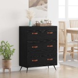 vidaXL Comodă cu sertare Stejar Negru 69,5 x 34 x 90 cm Lemn prelucrat 881488