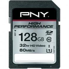 PNY 128GB High Performance (Video FullHD) SDXC 80/40MB/s UHS-I, Class 10, WaterProof, ShockProof, Temperature Proof foto