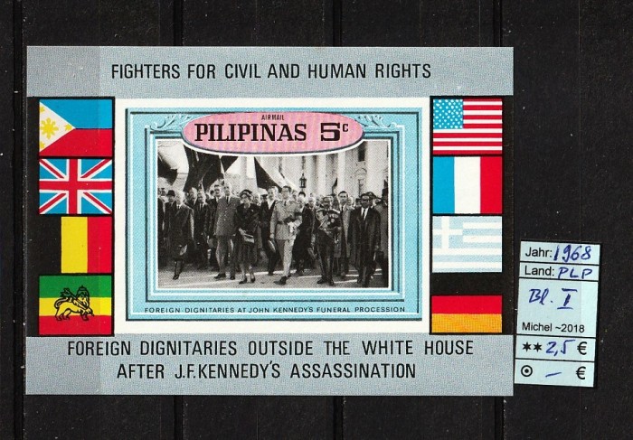 Filipine, 1968 | Luptători Drepturi Civice - Kennedy - Personalităţi | MNH | aph