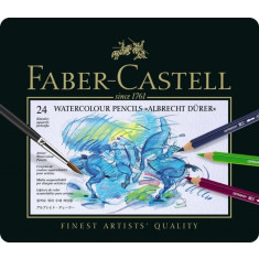 Creioane Colorate Acuarela A.Durer 24 culori, cutie metal Faber-Castell