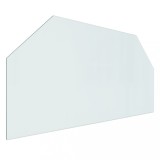Placa de sticla pentru semineu, hexagonala, 100x50 cm